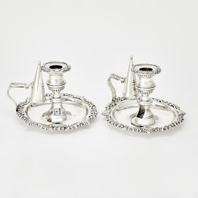 Pair of George III Sterling Silver Chambersticks