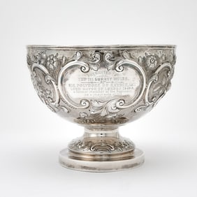 Victorian Sterling Silver Presentation Punch Bowl