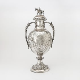 Victorian Sterling Silver Covered Two Handled Cup