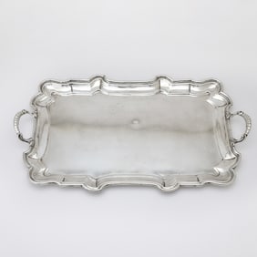 Continental Sterling Silver Two Handled Tray