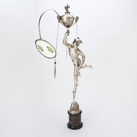Continental Silver Figure of Mercury Mounted as a Lamp