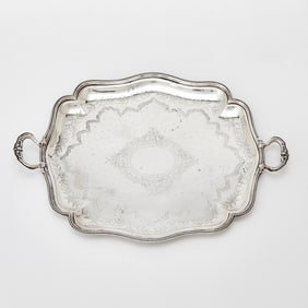 French Silver Two Handled Tray