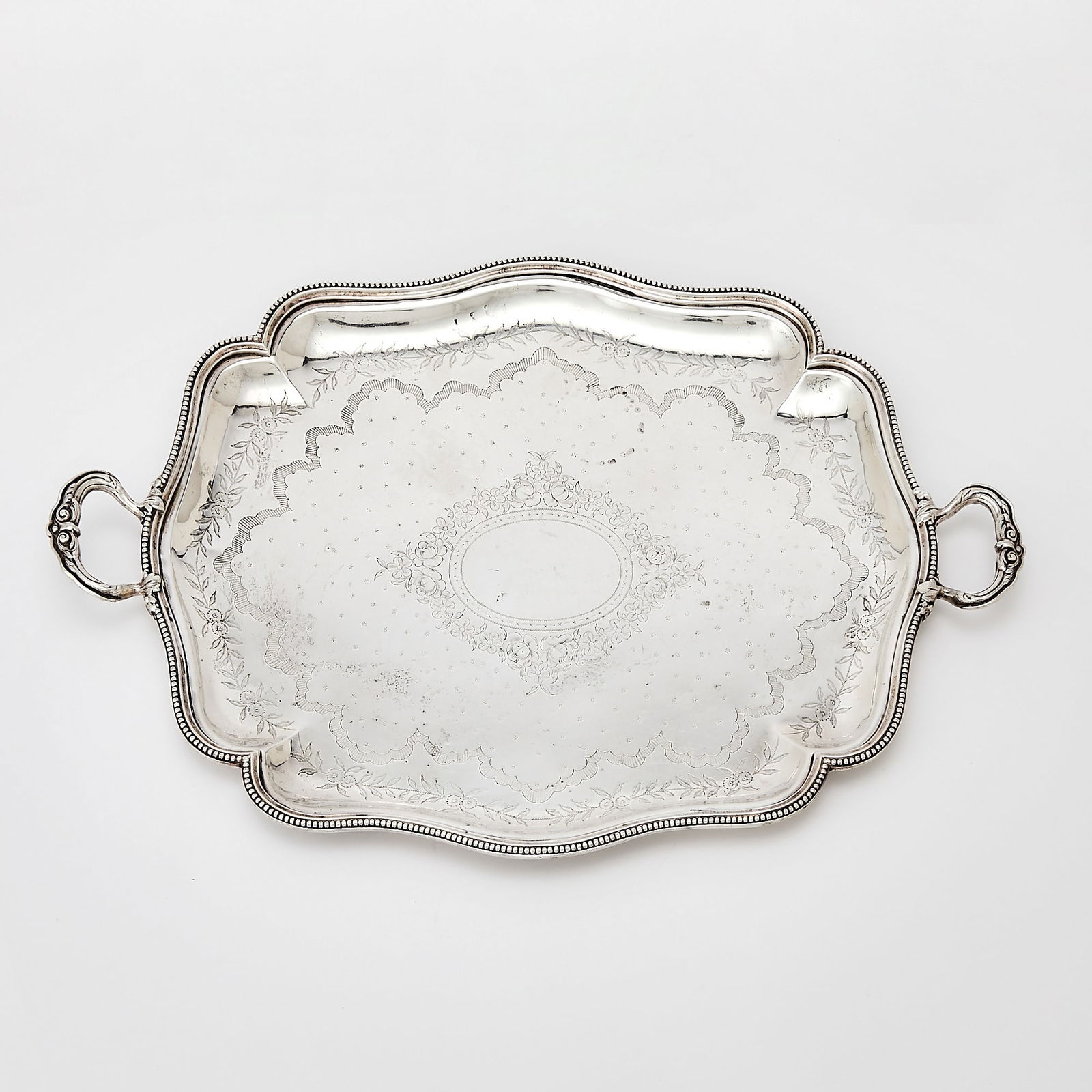 French Silver Two Handled Tray (1 of 3)
