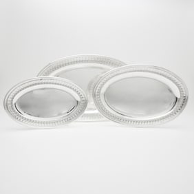 Set of Three Cardeilhac Sterling Silver Graduated Oval Platters