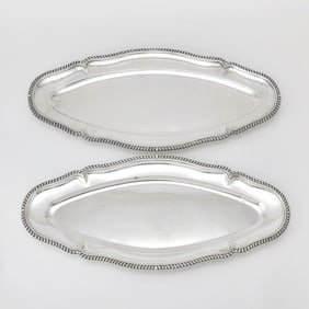 Pair of French Silver Fish Platters