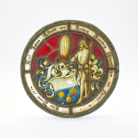 German Stained and Painted Glass Armorial Roundel