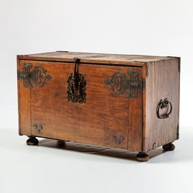 Spanish Renaissance Wrought-Iron Mounted Bone and Ebony Inlaid Walnut Varqueno