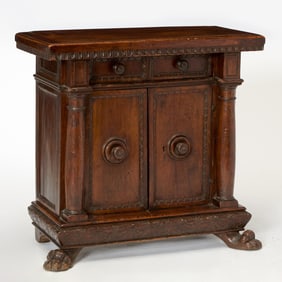 Italian Renaissance Walnut and Beech Wood Cabinet