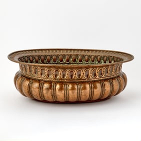 North Italian Baroque Oval Copper Wine Cooler