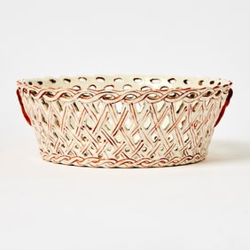 North Italian Rococo Faience Reticulated Basket