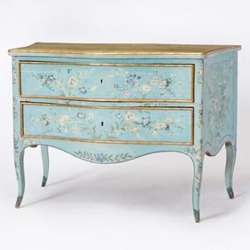 Italian Polychrome and Parcel-Gilt Painted Commode