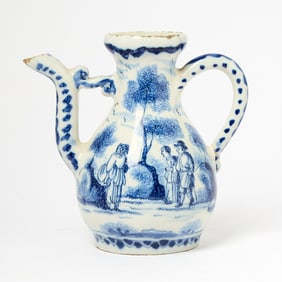 Dutch Delft Blue and White Faience Ewer