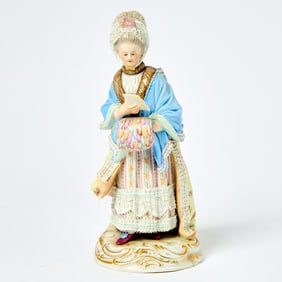 Meissen Porcelain Figure of a Lady with a Muff