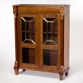 Russian Neoclassical Brass-Mounted Mahogany Bookcase