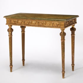 Swedish Gustav IV Gilt and Painted Wood Side Table
