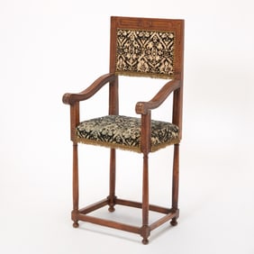 Henri II Covered Oak Armchair