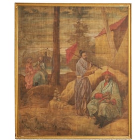Two Framed Painted Panels, After Francois Boucher