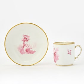 Vincennes Porcelain Cup and Saucer (Gobelet Litron)