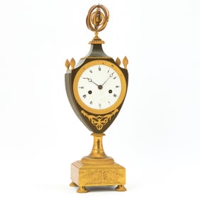 Empire Ormolu and Patinated Bronze Mantel Clock