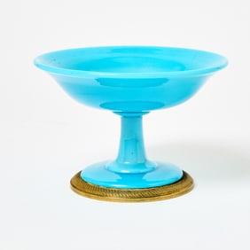 Empire Gilt-Bronze Mounted Blue Opaline (Nuance Bleu) Coupe