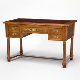 Restauration Gilt Bronze Mounted Mahogany Writing Table
