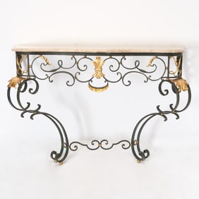 Louis XV Style Gilt Metal and Iron Console