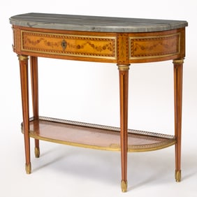 Louis XVI Style Tulipwood and Marquetry Console Desserte