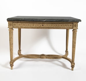 Louis XVI Style Grey Painted Center Table