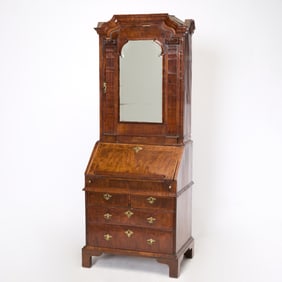 George I Walnut Bureau Cabinet