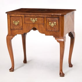 George II Provincial Figured Walnut Dressing Table