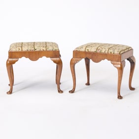 Pair of George II Walnut Stools
