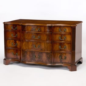 George III Double Serpentine Mahogany Chest of Drawers