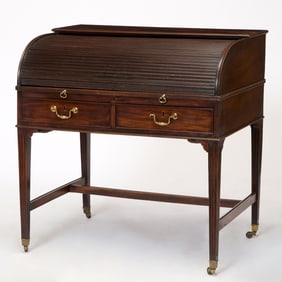 George III Mahogany Cylinder Desk