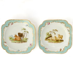 Pair of English Porcelain Plates