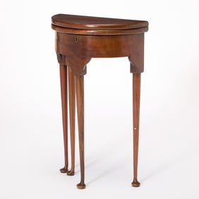 George II Style Mahogany Demilune Table