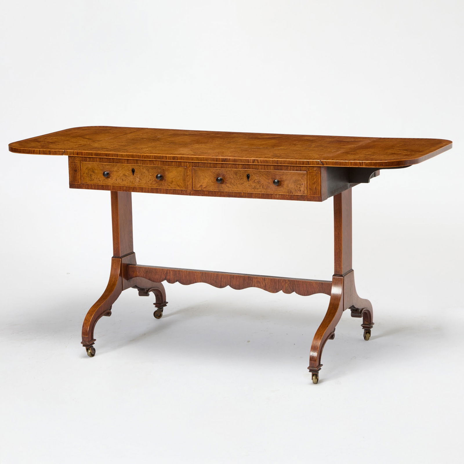 George III Inlaid Elm Sofa Table (1 of 6)
