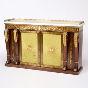 Regency Rosewood Brass Inlaid & Ormolu Mounted Cabinet