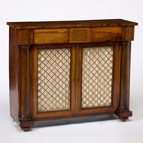 Regency Brass Inlaid Rosewood Cabinet