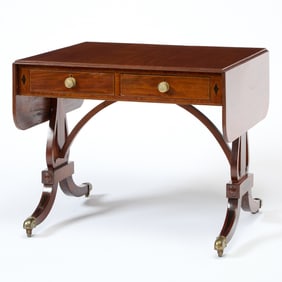 Regency Ebony Inlaid Mahogany Sofa Table