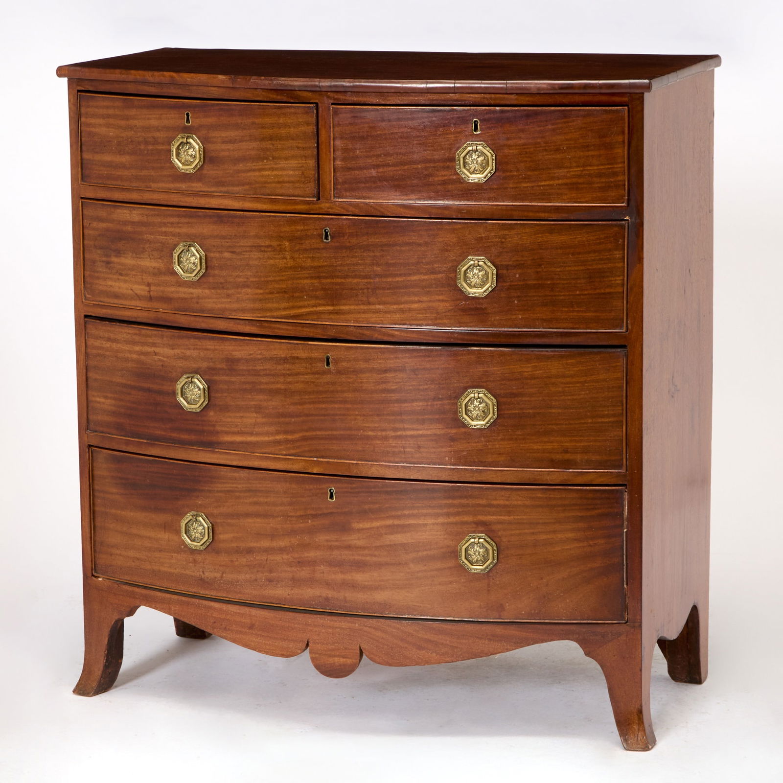 Regency Mahogany Bowfront Chest of Drawers (1 of 6)