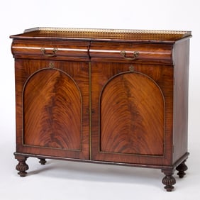 William IV Brass-Mounted Mahogany Side Cabinet