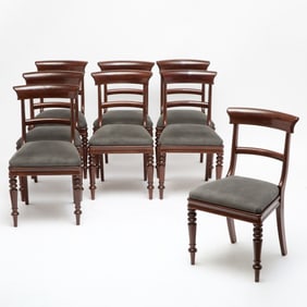 Set of Eight William IV Mahogany Dining Chairs