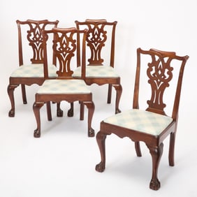 Set of Four George III Style Mahogany Side Chairs