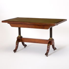 Regency Brass-Inlaid Mahogany Writing Table