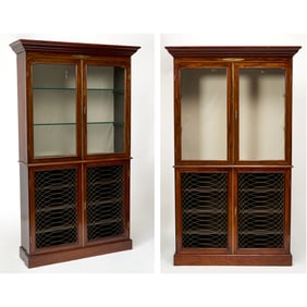 Pair of Regency Brass Mounted Rosewood Bookcases