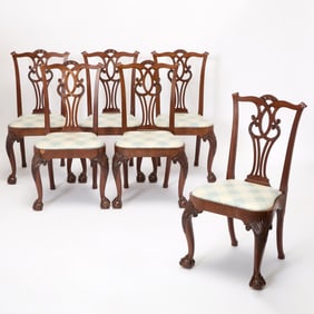Set of Six George III Style Mahogany Side Chairs