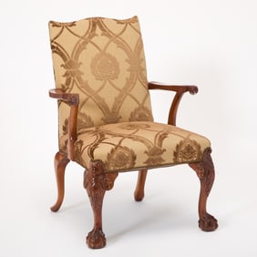 George II Style Mahogany Library Chair