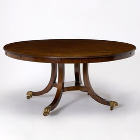 Regency Style Walnut Dining Table