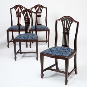 Set of Four George III Style Mahogany Side Chairs