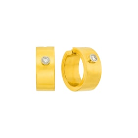 Tiffany & Co., Paloma Picasso Pair of Gold, Platinum and Diamond Hoop Earrings